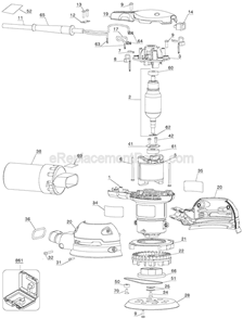 Page A Diagram and Parts List for Type 1 Porter Cable Sander Polisher